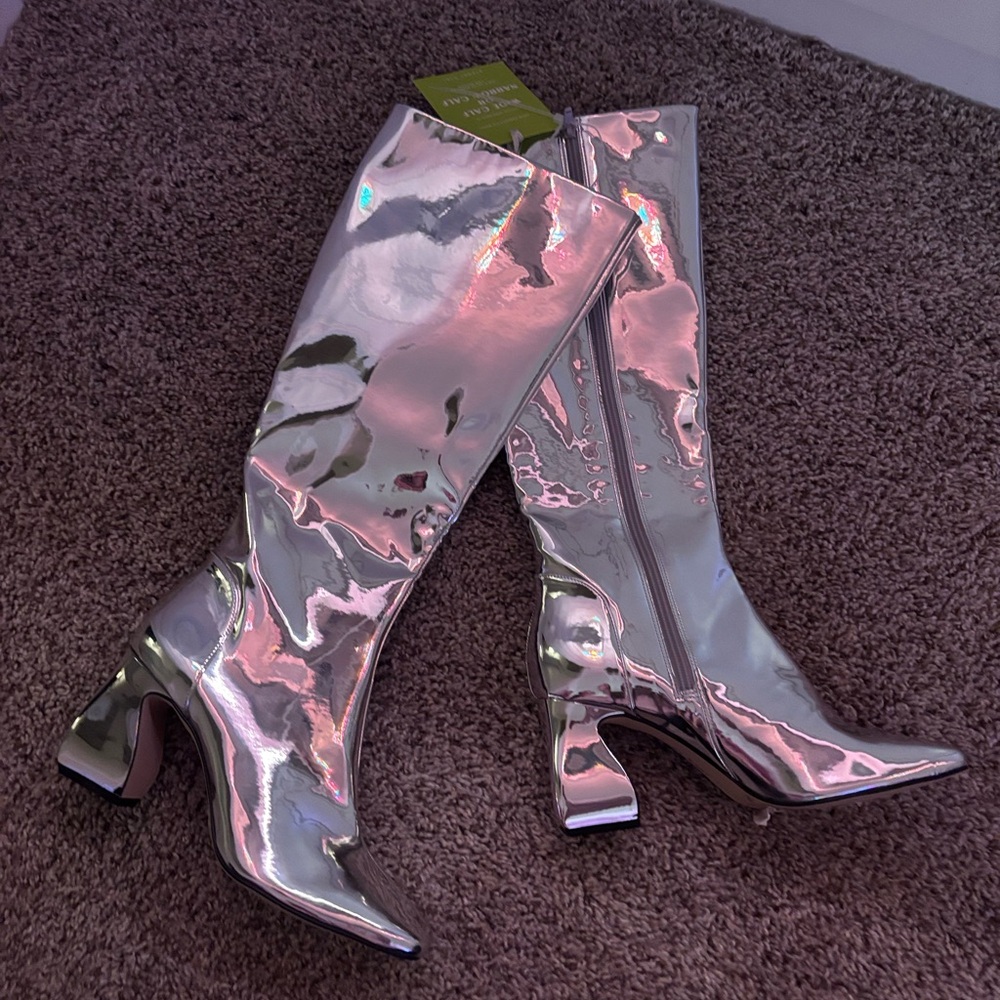 Silver Knee-High Boots